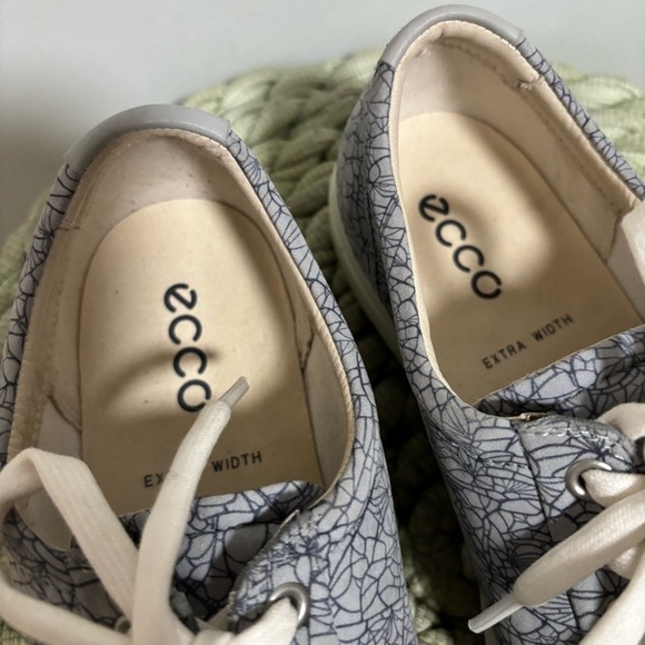 Ecco Soft 7 Nubuck Chic Grey Mosaic Lace Up Comfort Sneakers NWOB - Picture 7 of 12